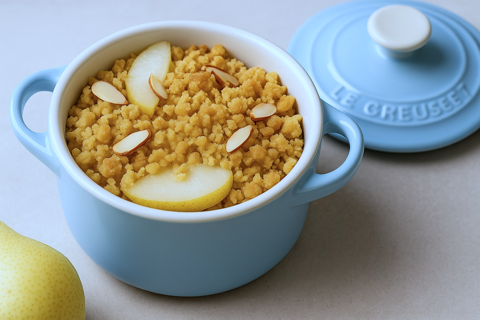 Birnen-Crumble mit Mandeln