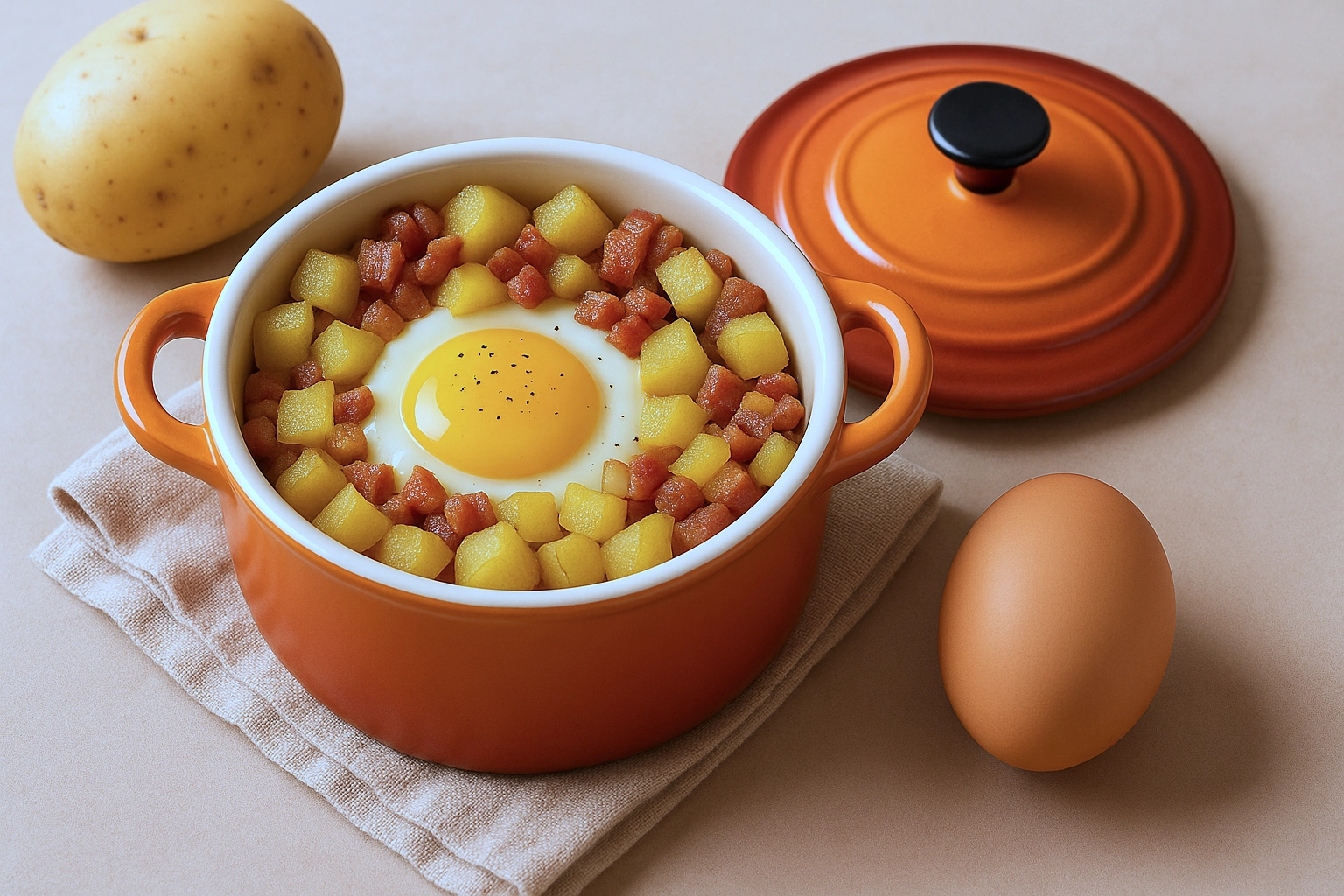 Bauernfrühstück mit Kartoffel & Ei